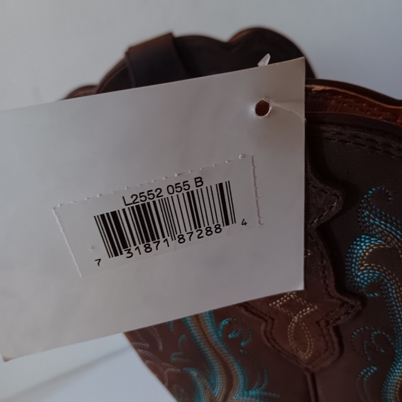 Justin Boots Brown Leather Cowboy Boots 5.5 Medium NEW - Picture 8 of 13